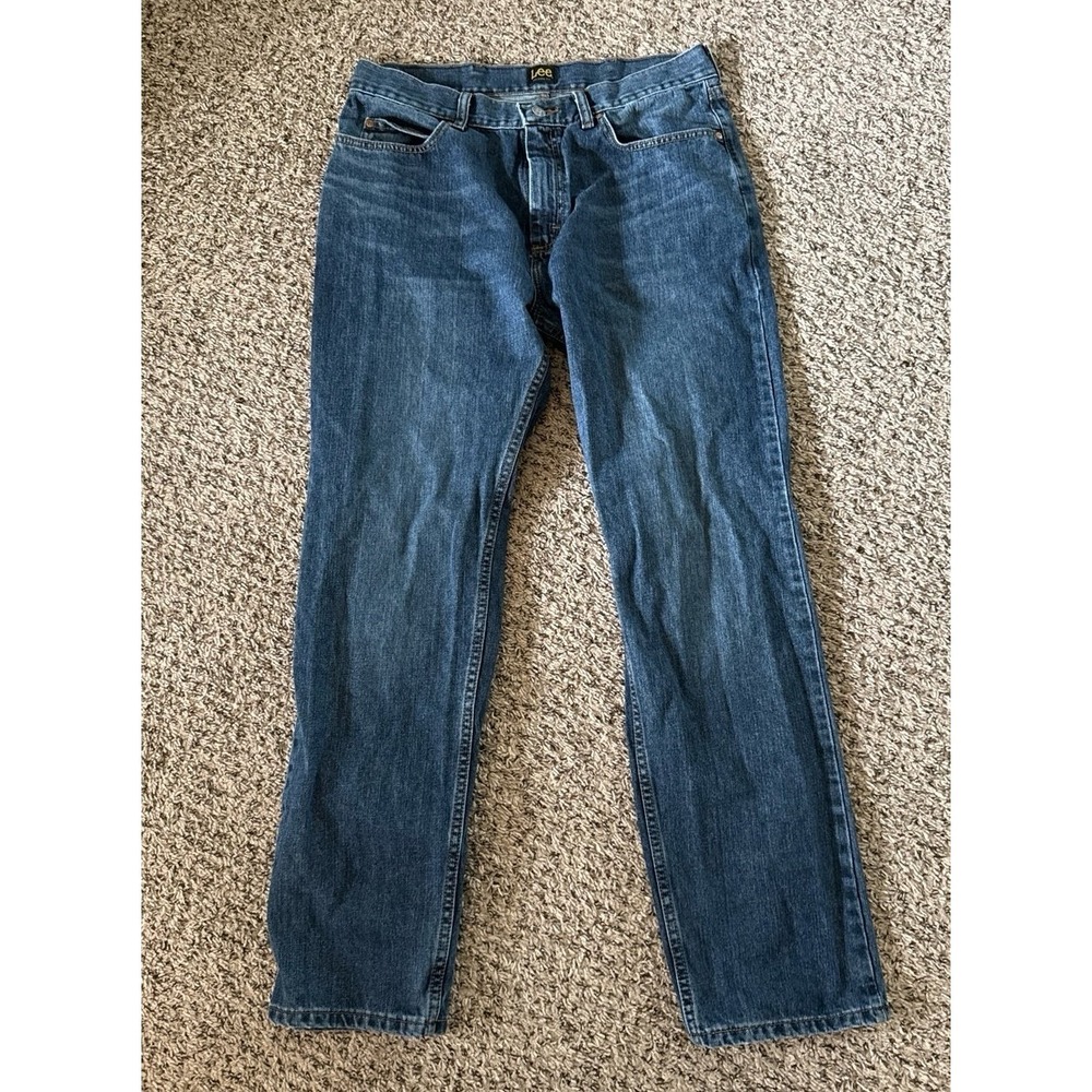 Lee Relaxed Fit Men's Blue Jeans Size 34x32